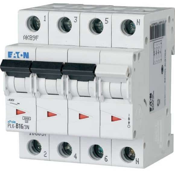 Minyatür Devre Kesici - 6kA - C eğrisi - 3x16A+N