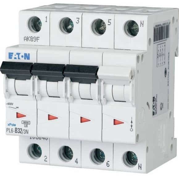 Minyatür Devre Kesici - 6kA - B eğrisi - 3x32A+N