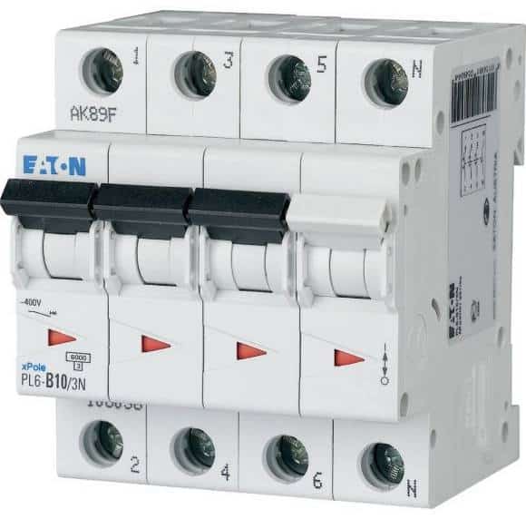 Minyatür Devre Kesici - 6kA - C eğrisi - 3x10A+N