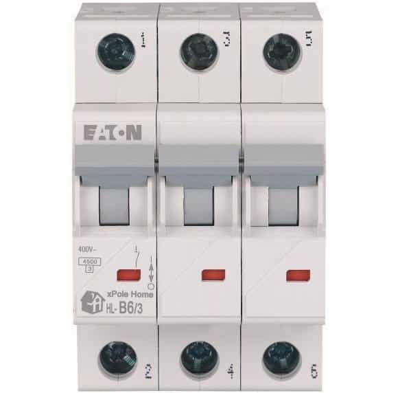 Minyatür Devre Kesici - 4,5kA - B eğrisi - 3x6A